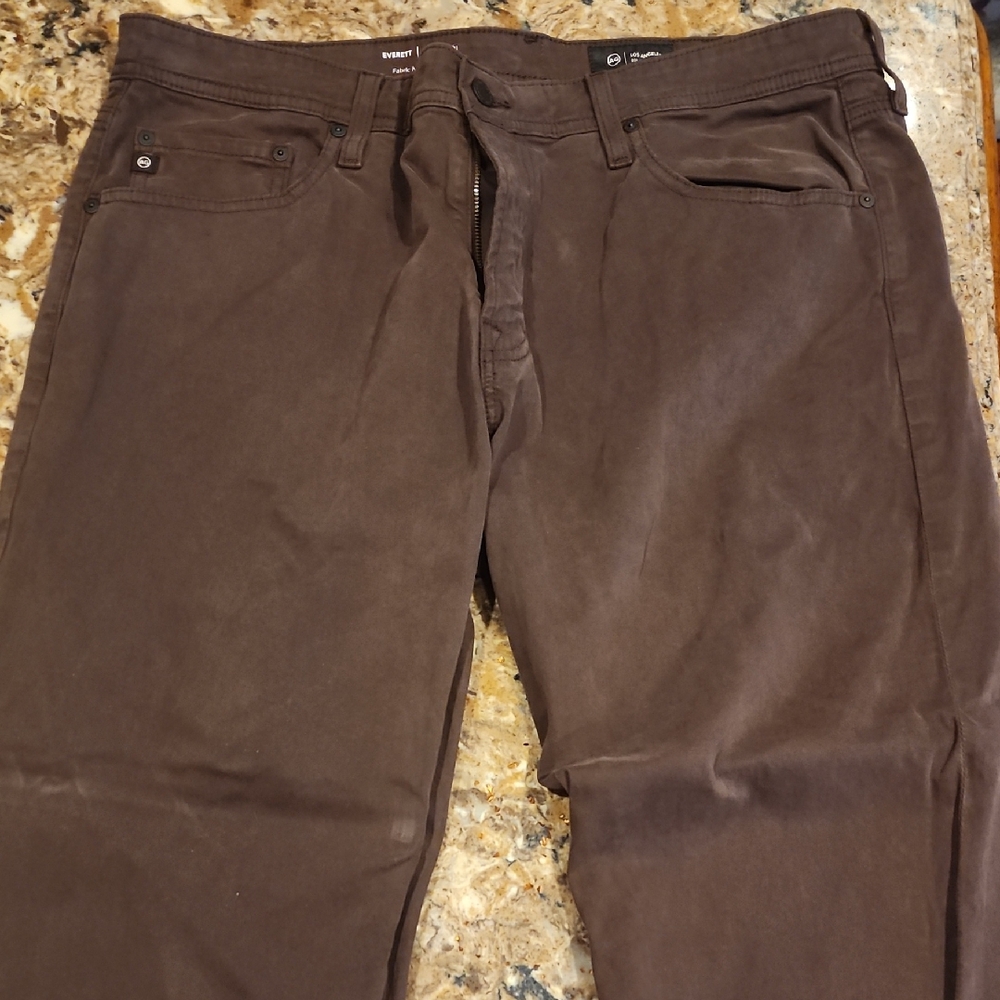 AG Adriano Goldschmied Men's Straight Jeans in Brown